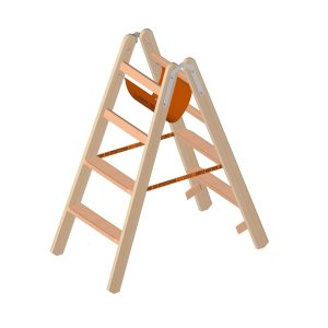 Dubbele Trap 1,15m 2×4 Treden Hout