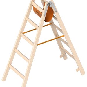 Dubbele Ladder 1,55m 2X5 Sporten Hout